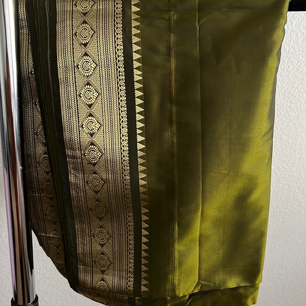 Green saree with blouse